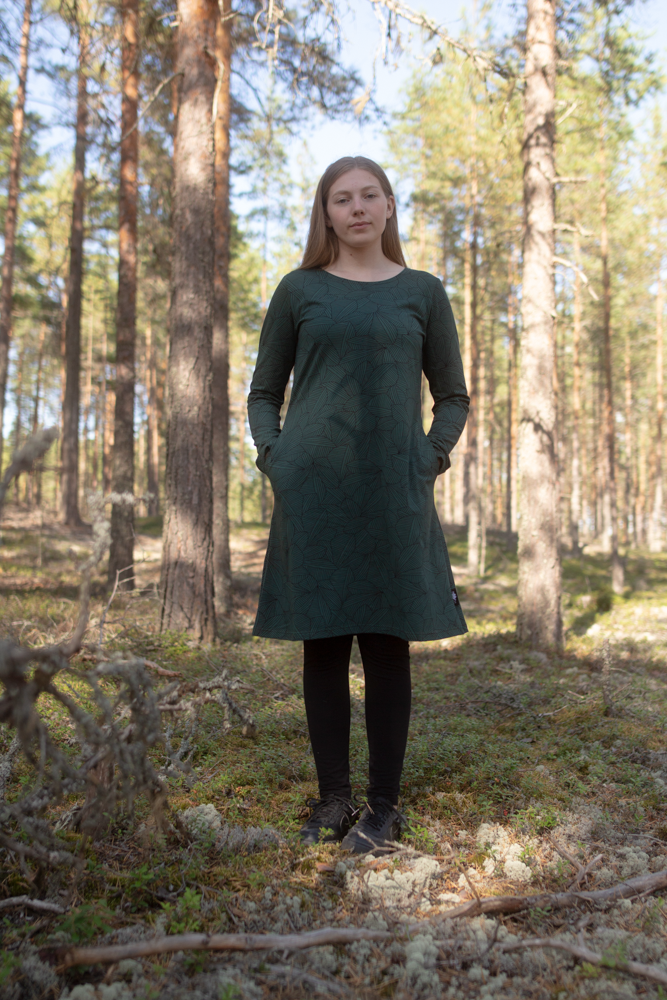 PaaPii Sini Leafs Organic Cotton Jersey Dress KIITOSlife