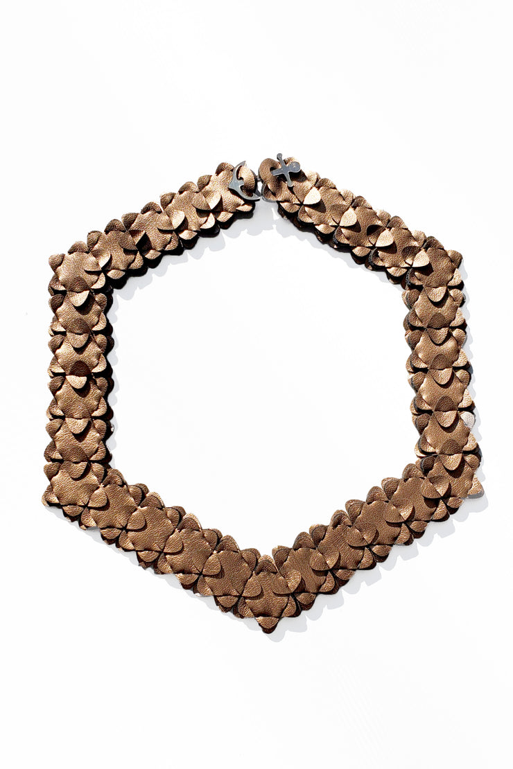 Iris Nijenhuis The Hexagon Necklace Artificial Leather Copper